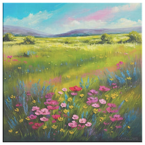 Wildflower Meadow - Canvas Print 8x8 / .75 Wall Art - TuWillows