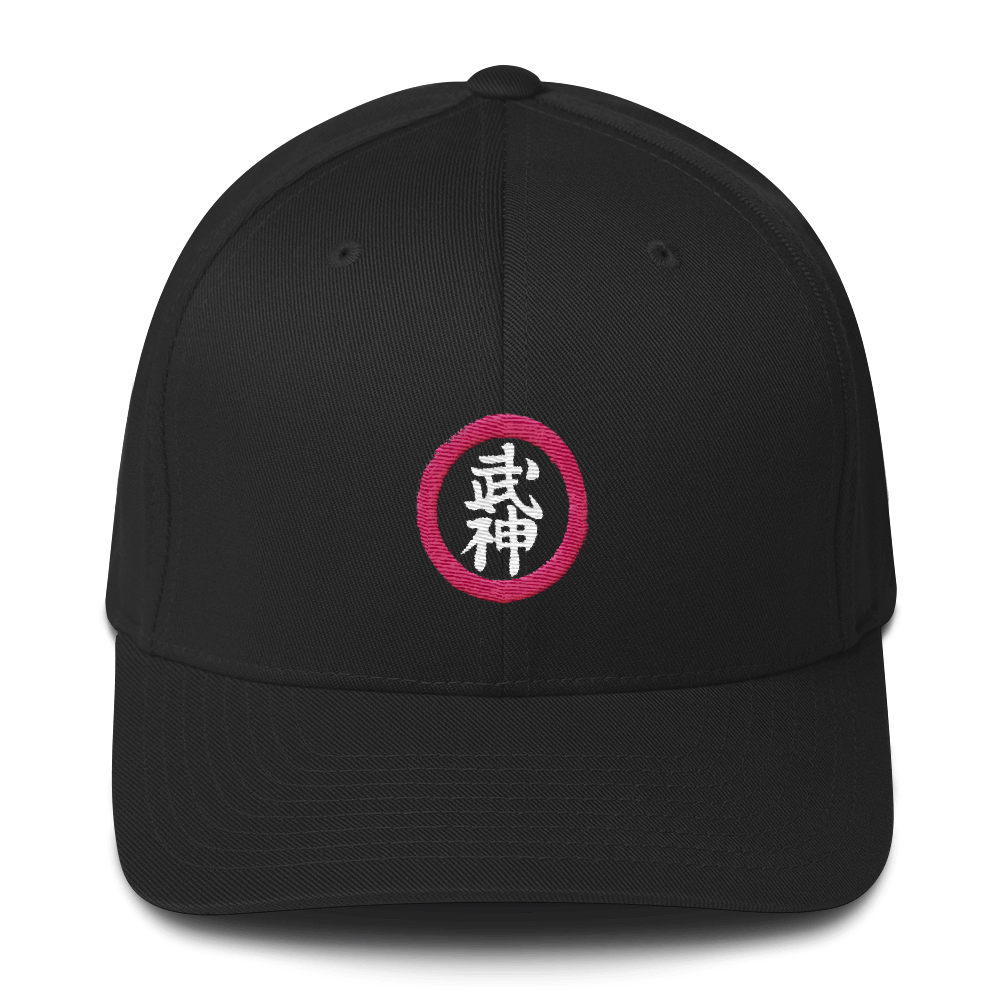 Bujinkan Kanji in a Pink Circle - Structured Twill Cap S/M Bujinkan Hat - TuWillows