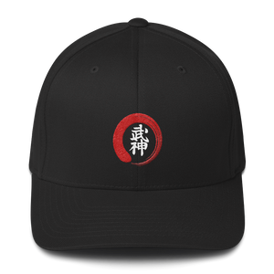 Bujinkan Kanji in an Incomplete Red Circle - Structured Twill Cap S/M Bujinkan Hat - TuWillows