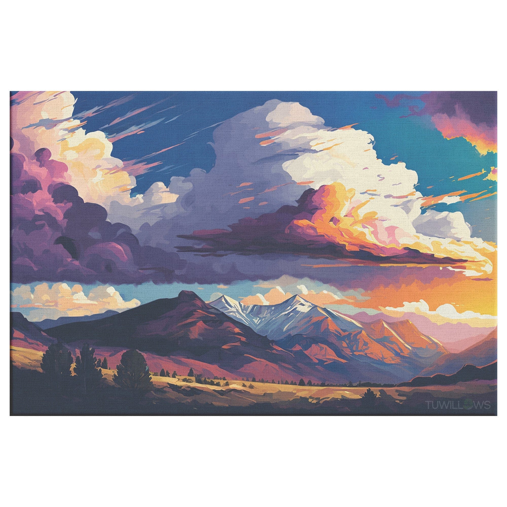 Majestic Mountains - Canvas Print 8x12 / .75 Wall Art - TuWillows