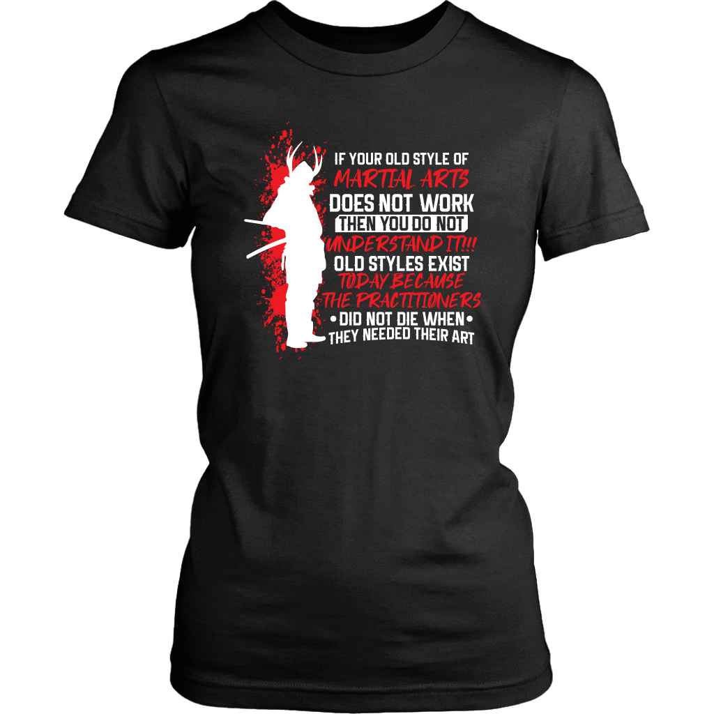 Old Style Martial Arts District Womens Shirt / Black / XS T-shirt - TuWillows