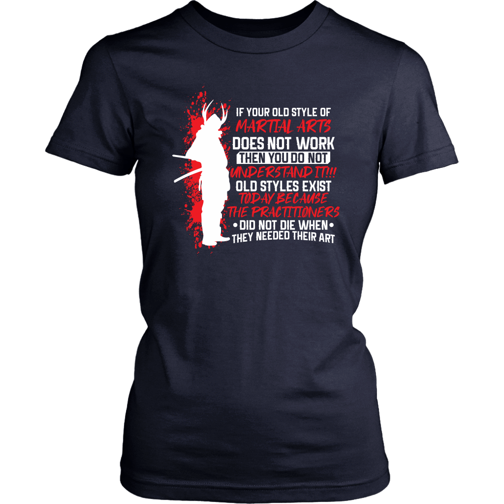 Old Style Martial Arts District Womens Shirt / Navy / XS T-shirt - TuWillows